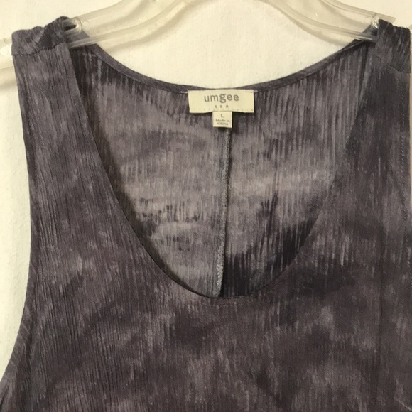 Umgee Women’s Tank Top in Gray Tie Dye Size L Slinky Fabric for layering - Picture 3 of 10